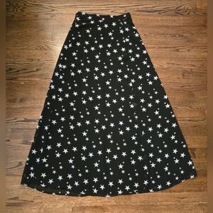 B&W Star Maxi Skirt Holiday Christmas Party